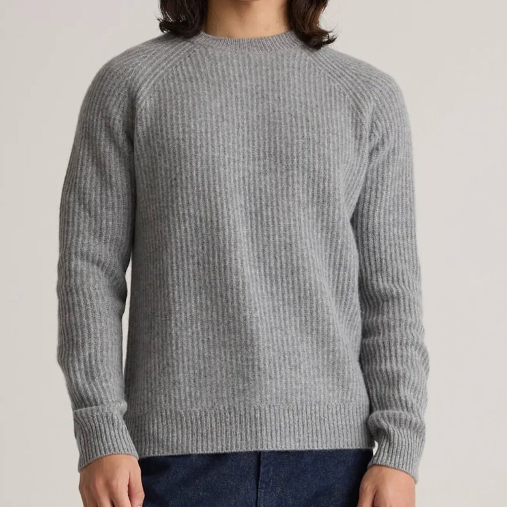 NWT Quince Mongolian Cashmere Fisherman Crewneck Sweater, Size: XL